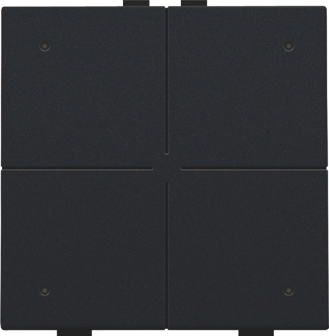 Commande d'éclairage quadruple avec Led et capteurs de confort touches Intense Black coated Home Control® Niko