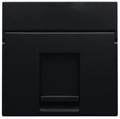 Set de finition avec porte-étiquette prise informatique simple black coated Niko