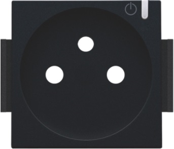 Set de finition prise connectée avec terre Zigbee® black coated Home Control® Niko