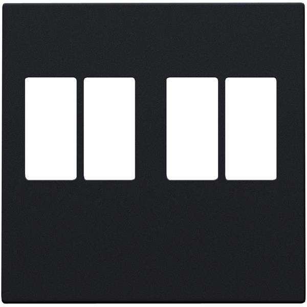 Set de finition prise audio double pour haut-parleurs black coated Niko