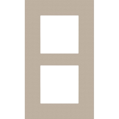 Plaque de recouvrement double entraxe 60mm vertical Pure Steel Champagne coated Niko 