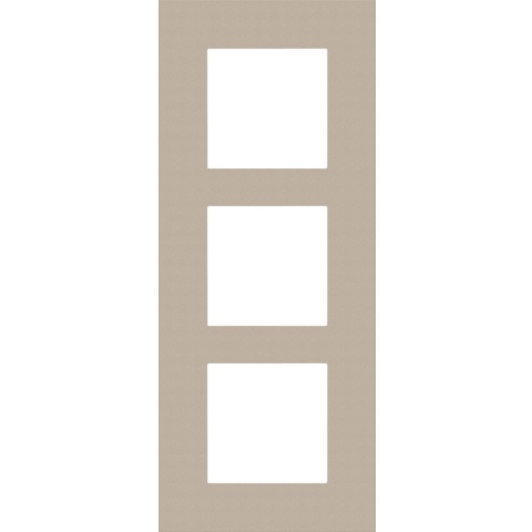 Plaque de recouvrement triple entraxe 60mm vertical Pure Steel Champagne Coated Niko 