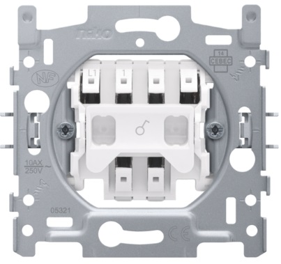 Socle interrupteur unipolaire 10A bornes automatiques Niko