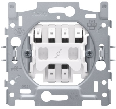 Socle interrupteur va-et-vient 10A bornes automatiques Niko