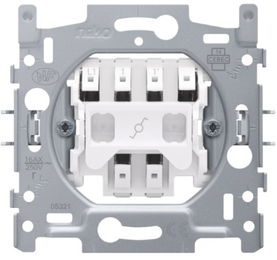 Socle interrupteur va-et-vient 16A bornes automatiques Niko