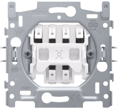 Socle interrupteur inverseur 10A bornes automatiques Niko
