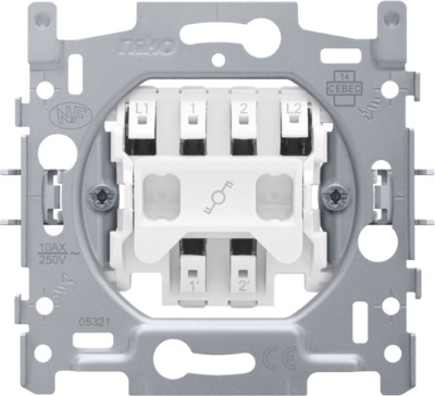 Socle interrupteur va-et-vient bipolaire 10A bornes automatiques Niko