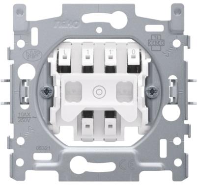 Socle bouton-poussoir NO/NF 10A bornes automatiques Niko