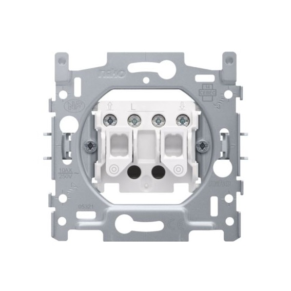 Socle bouton-poussoir double commandes électroniques pour volets roulants bornes à vis Niko