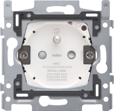 Socle prise de courant 2P+T connectée Zigbee® bornes automatiques fixation à griffes pour Home Control® Niko