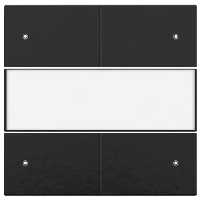 Set de finition Pure Bakelite Piano Black bouton-poussoir 4NO 24V avec étiquette et Led Niko