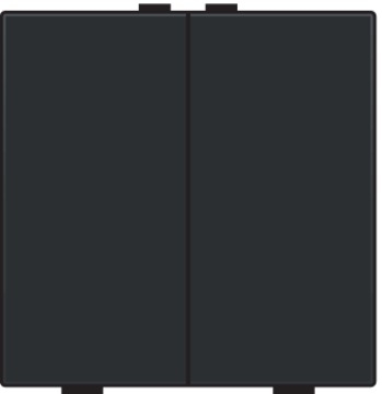 Commande d'éclairage double avec touches Pure Bakelite Piano Black Home Control® Niko