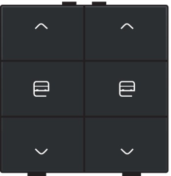 Commande de moteur double avec touches Pure Bakelite Piano Black Home Control® Niko