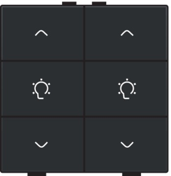 Commande de variateur double avec touches Pure Bakelite Piano Black Home Control® Niko