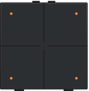 Commande d'éclairage quadruple avec Led et capteurs de confort touches Pure Piano Black coated Home Control® Niko