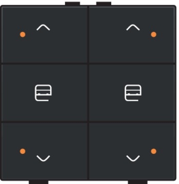 Commande de moteur double avec Led touches Pure Bakelite Piano Black Home Control® Niko