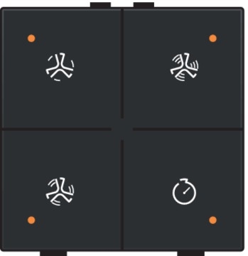 Commande de ventilation avec Led touches Pure Bakelite Piano Black Home Control® Niko