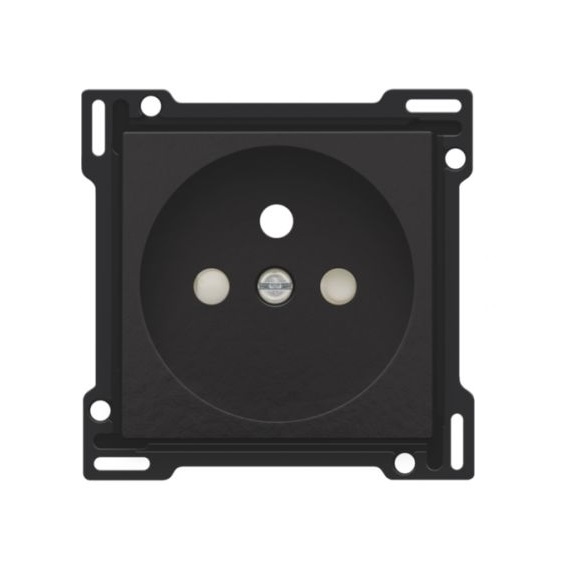 Set de finition prise avec terre 28.5mm (standard) Pure Bakelite Piano Black Niko