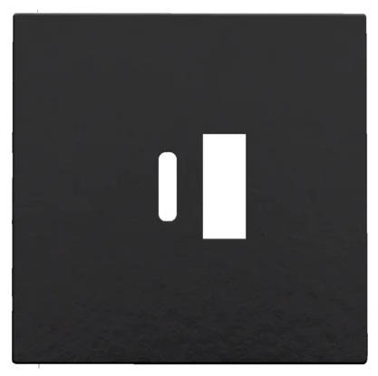 Set de finition prise double USB-A et USB-C Pure Bakelite Piano Black Niko