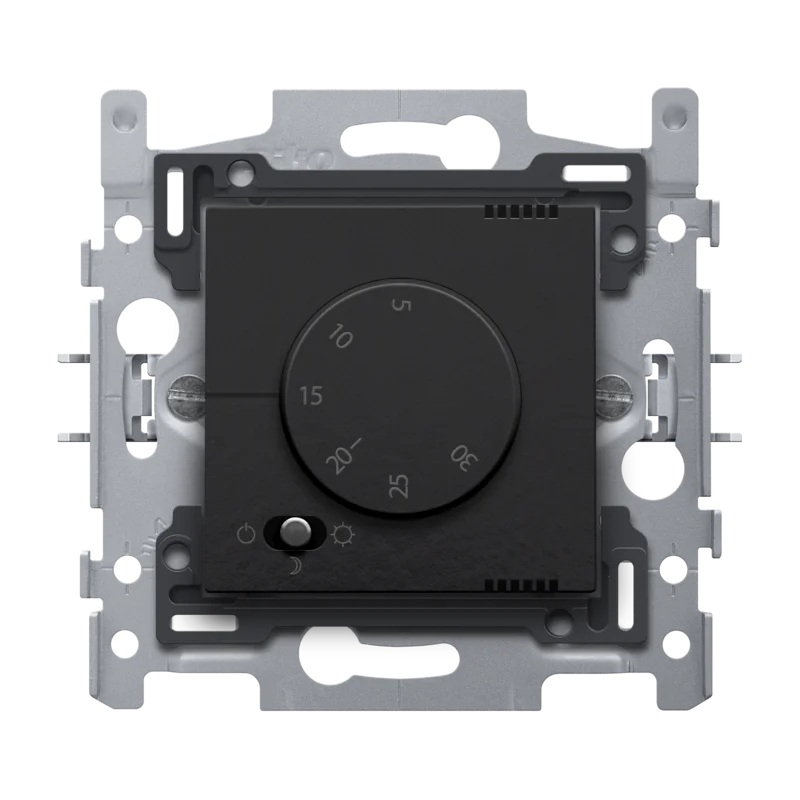 Thermostat électronique 8A/230V Pure Bakelite Piano Black Niko