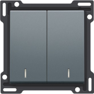 Manette double + voyant Pure alu grey coated Niko