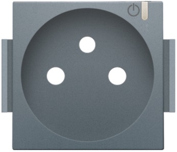 Set de finition prise connectée avec terre Zigbee® Pure alu grey coated Home Control® Niko