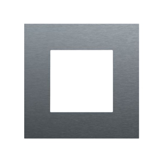 Plaque de recouvrement simple Pure alu blue grey brushed Niko