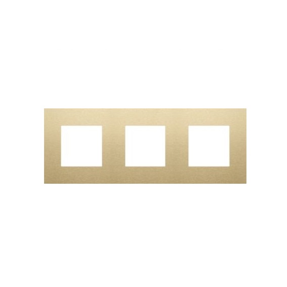 Plaque de recouvrement triple entraxe 71mm Pure alu gold brushed Niko