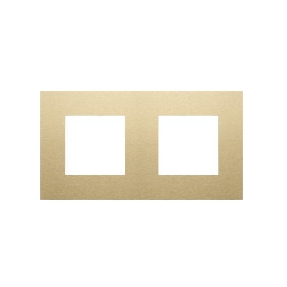 Plaque de recouvrement double entraxe 71mm Pure alu gold brushed Niko