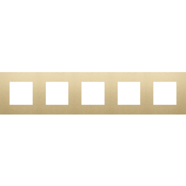 Plaque de recouvrement quintuple entraxe 71mm Pure alu gold brushed Niko