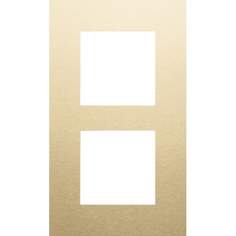 Plaque de recouvrement double entraxe 60mm vertical Pure alu gold brushed Niko