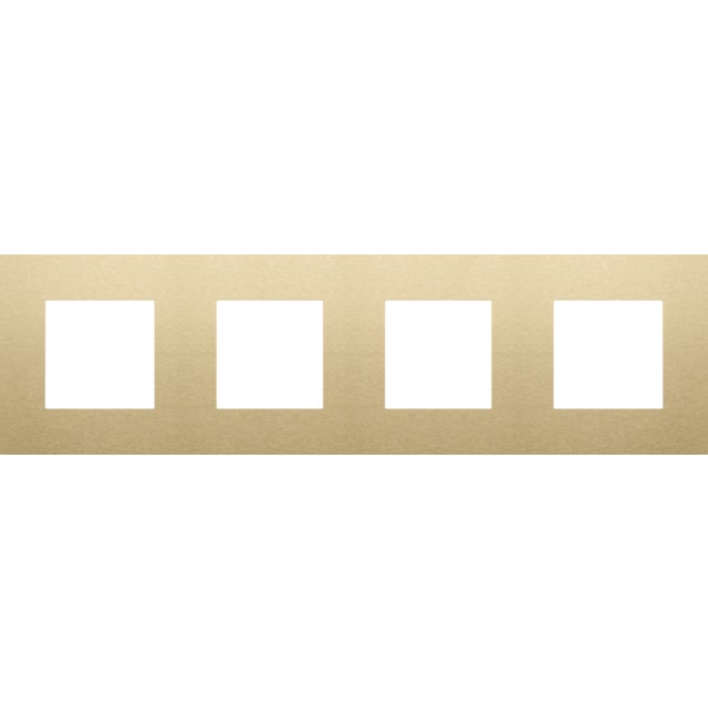 Plaque de recouvrement quadruple entraxe 71mm Pure alu gold brushed Niko