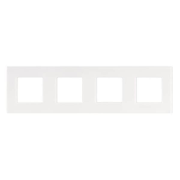 Plaque de recouvrement quadruple entraxe 71mm Pure Liquid snow white Niko