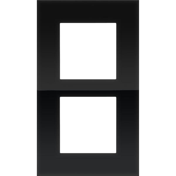 Plaque de recouvrement double entraxe 60mm vertical Pure Liquid black Niko