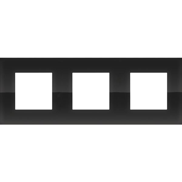 Plaque de recouvrement triple entraxe 71mm Pure Liquid black Niko