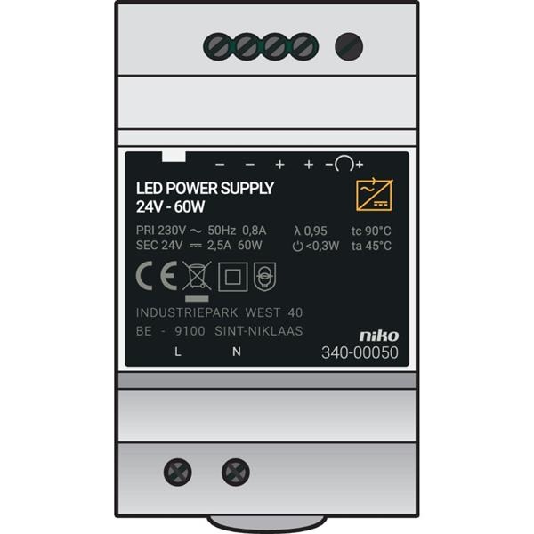 Alimentation modulaire 24VDC/2.5A 60W Niko