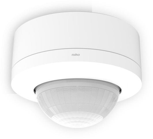 Détecteur de présence plafond blanc en saillie P42LR maître 32-37m/360° IP54 1 canal 10A 230V 353-702121 Niko