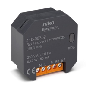Emetteur à encastrer RF à 2 canaux Easywave Niko