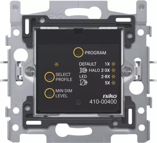 Socle variateur intelligent universel 3-200W 2 fils avec émetteur et récepteur RF Easywave Niko
