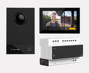 Kit vidéophone 2 fils poste de rue couleur en saillie, poste intérieur et unité de contôle Niko
