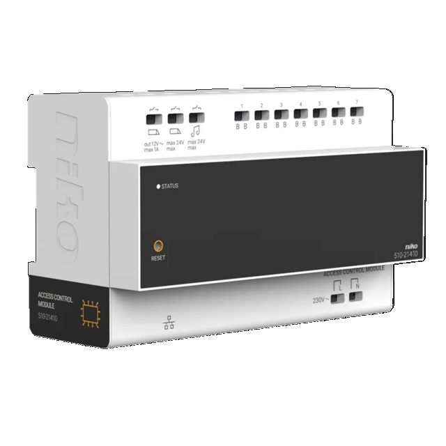 Unité de contrôle rail DIN pour poste vidéo extérieur, à deux fils, alimentation intégrée 510-21410 Niko