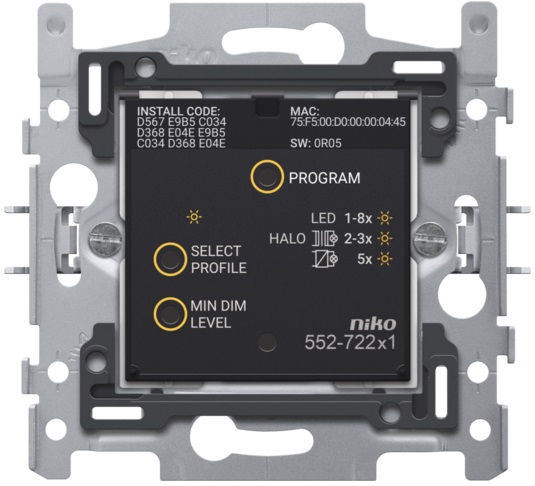 Socle variateur simple à 2 fils connecté 3–200W à griffes Zigbee® et Home Control® Niko