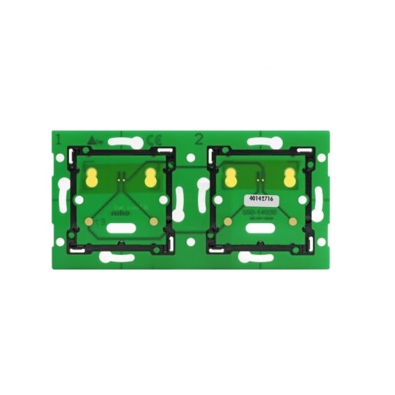 Platine murale double horizontale entraxe 71mm sans unité de raccordement Home Control® Niko