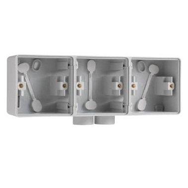 Boîtier triple horizontal 1x2 entrées M20 New Hydro gris Niko