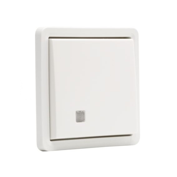 Bouton-poussoir simple NO/NF à témoin 10A bornes à vis New Hydro blanc Niko