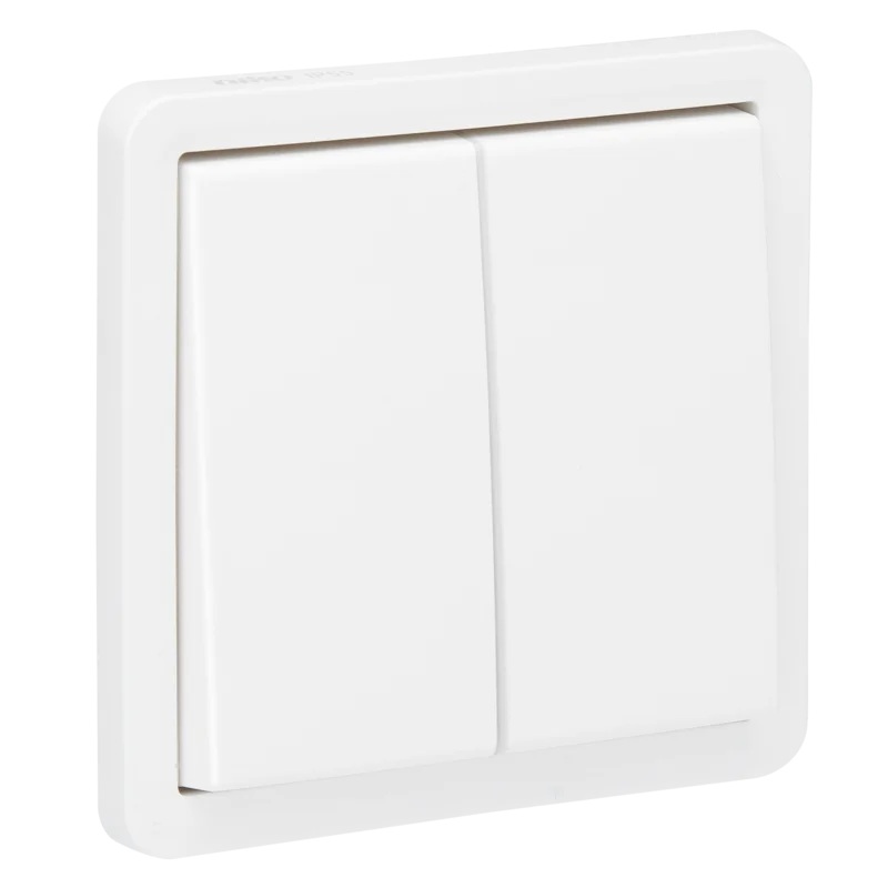 Interrupteur double va-et-vient 10A bornes à vis New Hydro blanc Niko