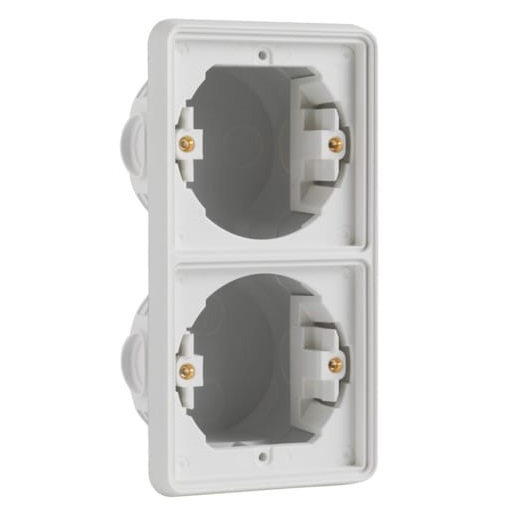 Boîte d'encastrement double verticale IP55 New Hydro blanc Niko