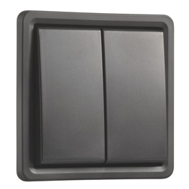 Interrupteur double unipolaire 10A bornes automatiques New Hydro noir Niko