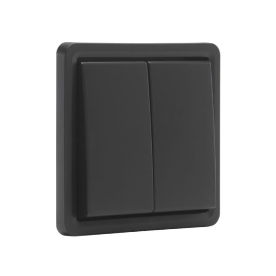 Bouton-poussoir double NO 10A New Hydro noir Niko