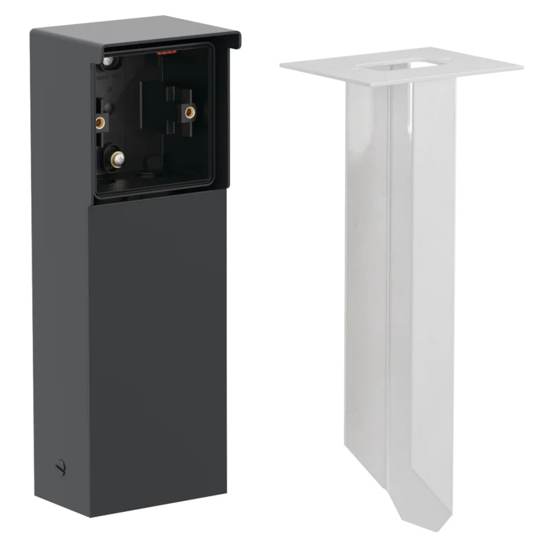 Borne de jardin noire pour 1 fonction et piquet Niko